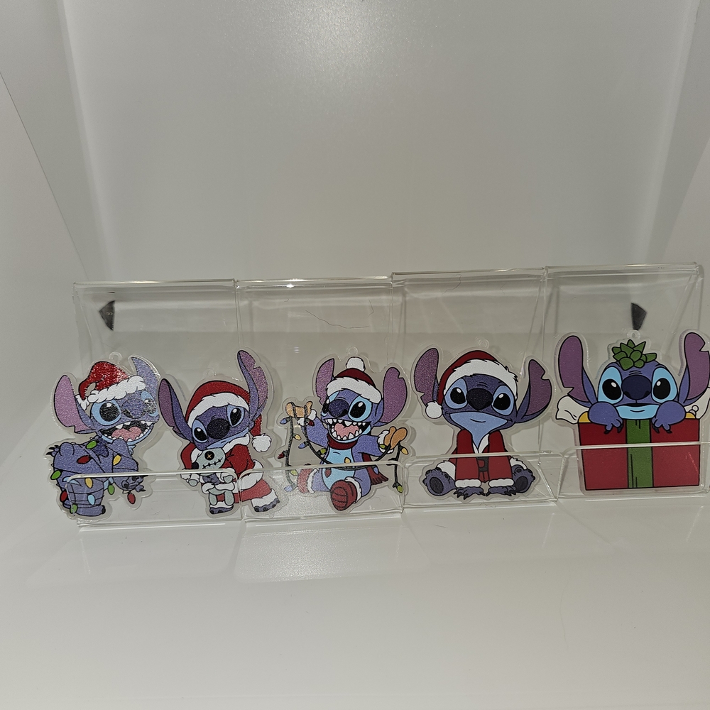 Christmas Themed Acrylic Ornaments Set Of 5